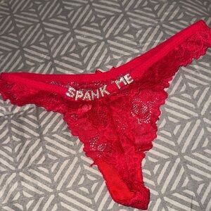 Spank Me Red Lace Women's Intimate Thong